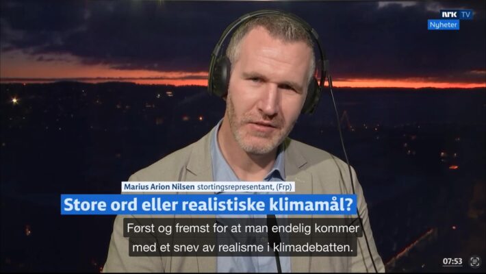 Marius Nilsen, Frp. Skjermdump fra NRK Politisk kvarter 22.11.24